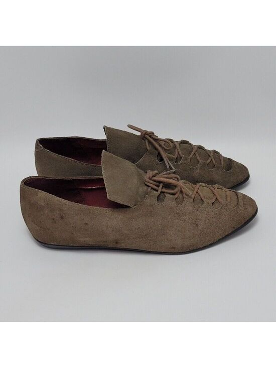 G Wiz Shoes - G Wiz Womens Dark Beige Rusty 261037 Suede Lace Up Solid Pump Shoes Size 7M
